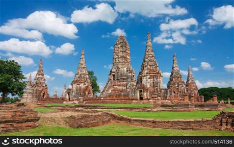 Wat Chaiwattanaram, the historical temple in Ayutthaya, Thailand