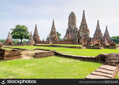 Wat Chaiwatthanaram is ancient buddhist temple, famous and major tourist attraction religious of Ayutthaya Historical Park in Phra Nakhon Si Ayutthaya Province, Thailand