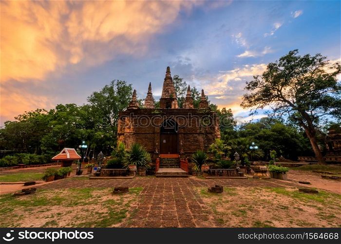 Wat Chet Yot, seven pagoda temple It is a major tourist attraction in Chiang Mai, Thailand.with evening,Temple in Chiang Mai.