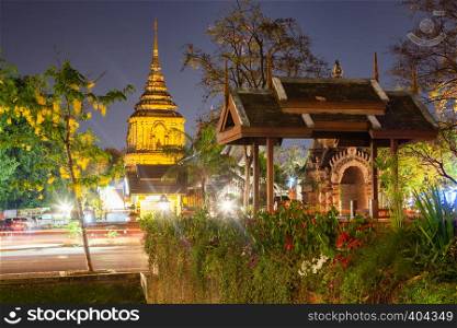wat Lok Moli at night Chiang Mai, Thailand