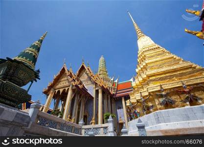 Wat Phra Kaew, Emerald Buddha Temple, Bangkok, Thailand.
