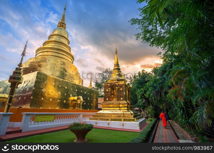 Wat Phra Singh is a Buddhist temple is a major tourist attraction in Chiang Mai,Thailand.