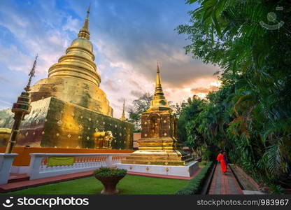 Wat Phra Singh is a Buddhist temple is a major tourist attraction in Chiang Mai,Thailand.