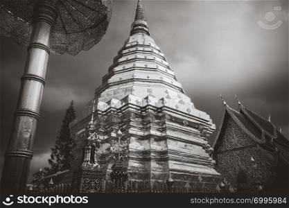 Wat Phra that Doi Suthep golden stupa in Chiang Mai, Thailand. Wat Doi Suthep golden stupa, Chiang Mai, Thailand