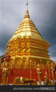 Wat Phra that Doi Suthep golden stupa in Chiang Mai, Thailand. Wat Doi Suthep golden stupa, Chiang Mai, Thailand
