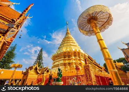 Wat Phra That Doi Suthep is a Buddhist temple is a major tourist attraction Is an ancient Thai art and Public places in Chiang Mai,Thailand.