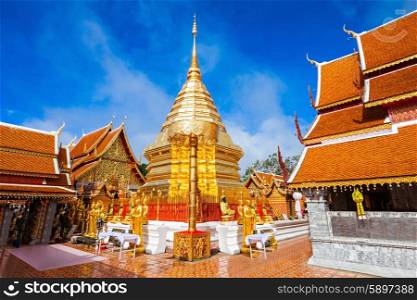 Wat Phra That Doi Suthep is a Theravada buddhist temple near Chiang Mai, Thailand