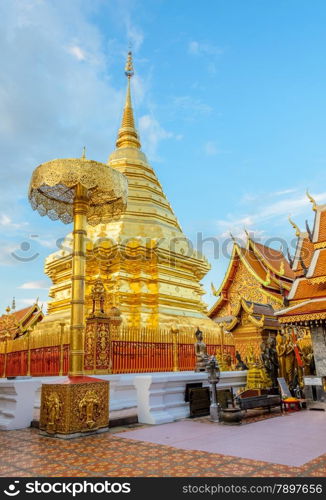 Wat Phra That Doi Suthep is the popular tourist destination of Chiang Mai, Thailand