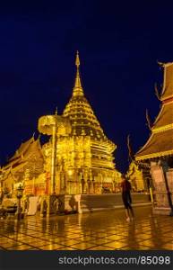 Wat Phra That Doi Suthep is the popular tourist destination of Chiang Mai, Thailand.