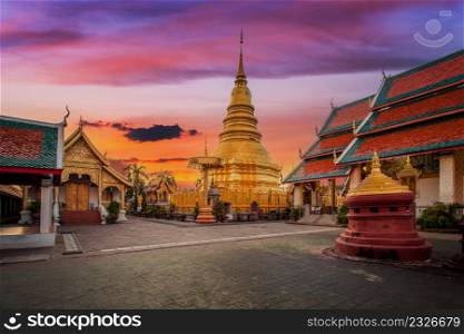 Wat phra that hariphunchai was a measure of the Lamphun, Thailand