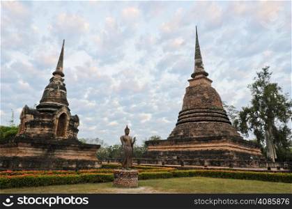 Wat Sa Si in Sukhothai Historical Park at sunrise, Thailand
