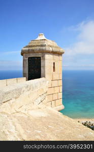 Watchtower of Santa Barbara fortress in Alicante, Spain