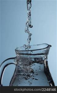 water being poured into jug