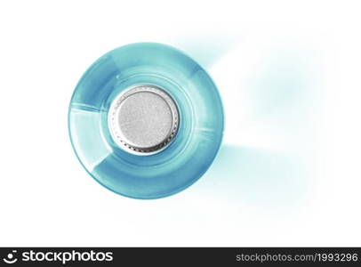 water bottle isolated on white top view