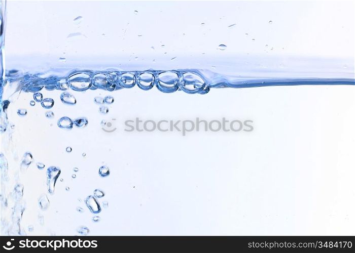water bubbles blose up on white background