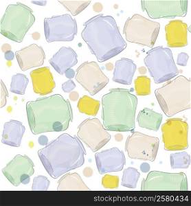 Water color jars seamless background raster illustration