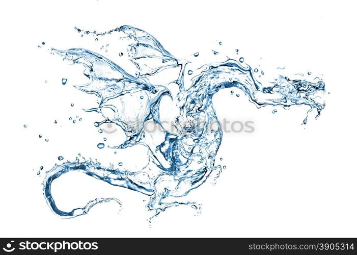 Water dragon isolated on white