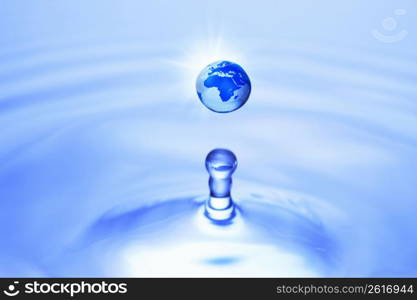 Water drop and Globe