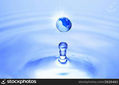 Water drop and Globe