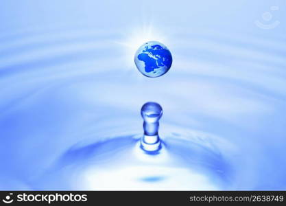 Water drop and Globe