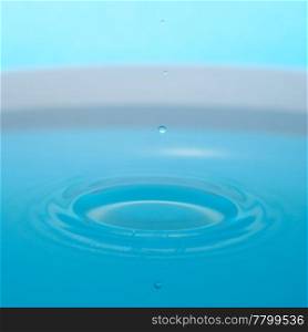 water drop and splash on a blue background