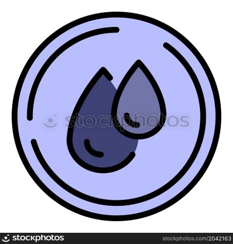 Water drop fabric icon. Outline water drop fabric vector icon color flat isolated. Water drop fabric icon color outline vector