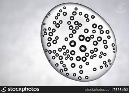 Water Drop of Bubbles Air Inside Isolated On White