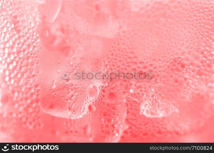 water drop soda ice baking background fresh cool ice red texture, selective focus
