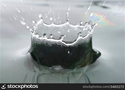 water drop super splash macro close up