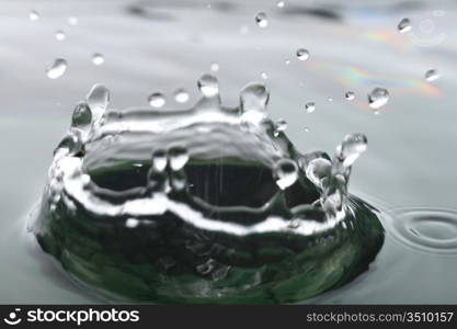 water drop super splash macro close up