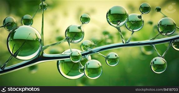 Water droplets. 3d illustration. Nature background.