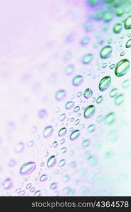 Water droplets on a glass surface