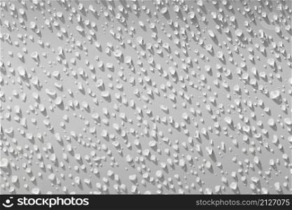 Water droplets on a white background with shadows from the light shining down on them,Abstract background image in the concept of art.