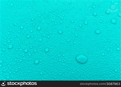 water droplets on green texture background