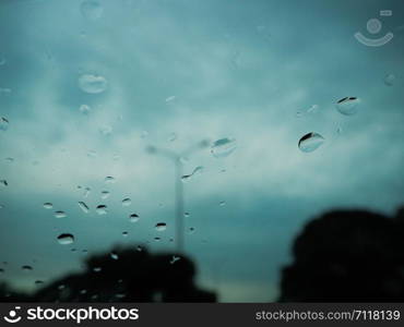 Water droplets on the glass