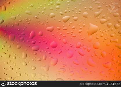 Water drops against a double polarised background