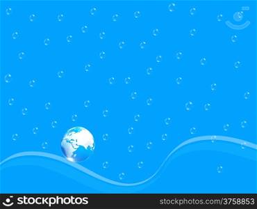 water drops background and earth