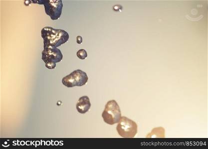 water drops background. sunny day, blue sky