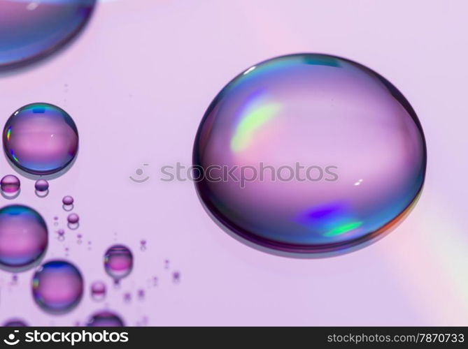 water drops on a purple background