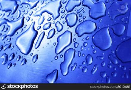 Water drops on metal surface, may be used as abstract background