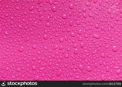 Water drops on pink background, for design and pattern background