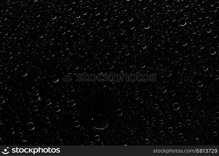 Water drops on the glass close up