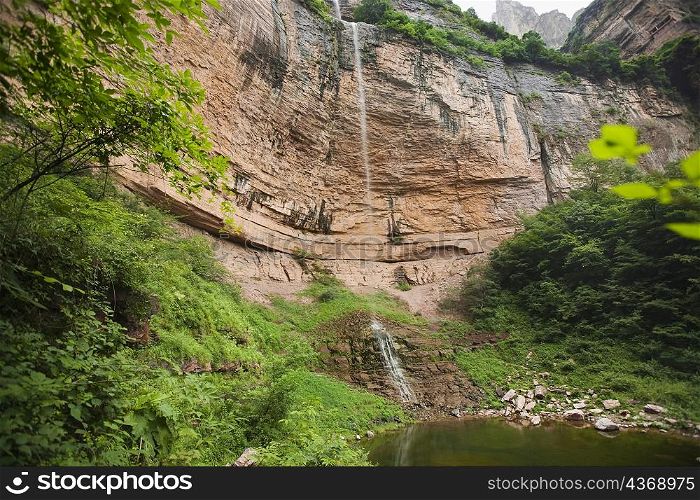 Water falling from a cliff, Taihang Grand Canyon, Linzhou, Henan Province, China