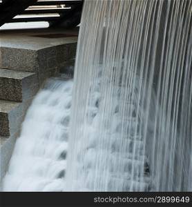 Water falling from a fountain, Chicago, Cook County, Illinois, USA