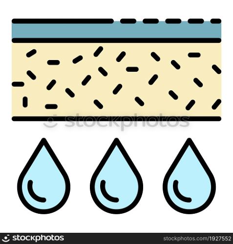 Water filter structure icon. Outline water filter structure vector icon color flat isolated. Water filter structure icon color outline vector