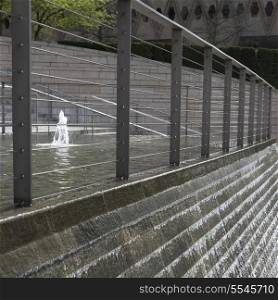 Water flowing from a fountain, Seattle, Washington State, USA