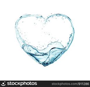 water flowing into heart shapes, Concept about Health treatment,The shape of the heart that communicates about love.