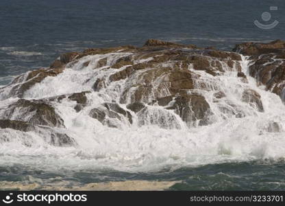 Water flowing over rocks