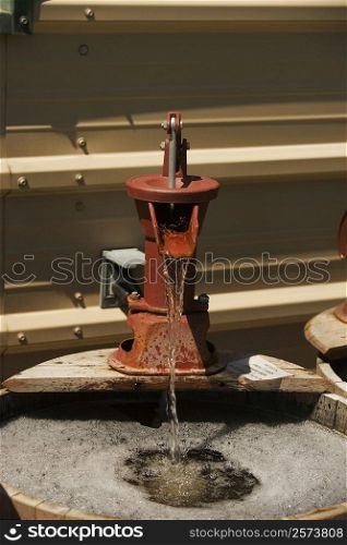 Water flowing through a water pump
