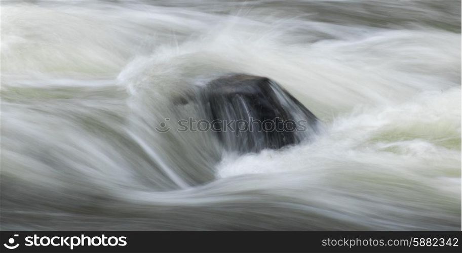 Water flowing through rocks, Rushing River Provincial Park, Ontario, Canada